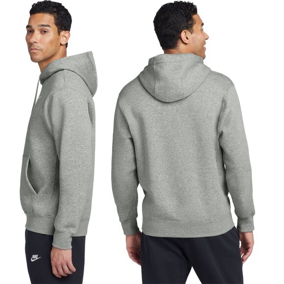 Nike Club Fleece Pullover Hoodie Grey Heather Rebels - Picture 2 of 5
